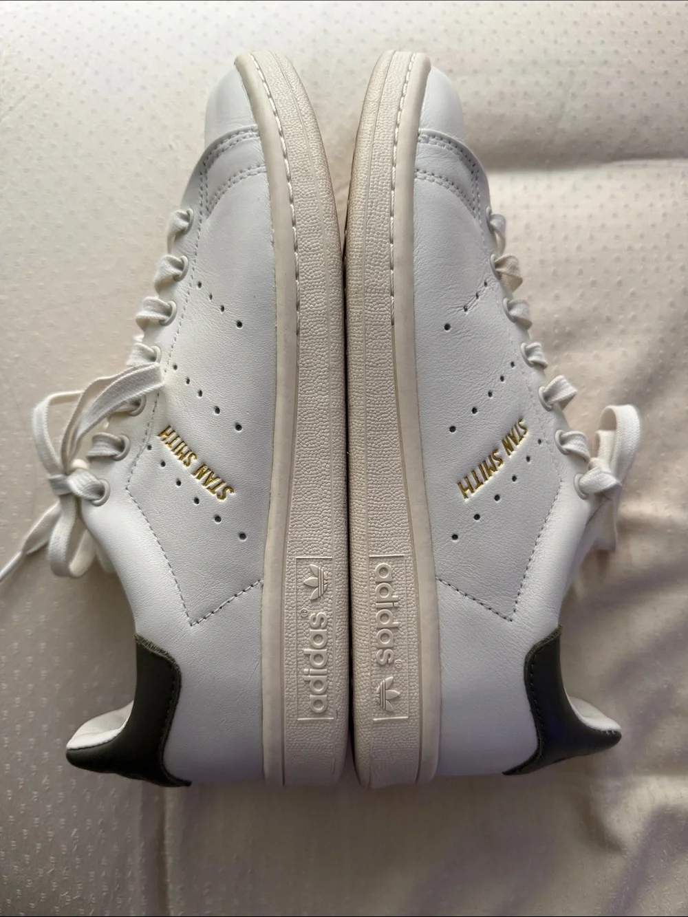 adidas stan smith Lux off white and olive leather